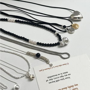 S925 Sterling <b>Silver</b> Heart Necklace Minimalist Luxury <b>Choker</b> For Women Sweater Chain Gift Jewelry - Product Image 2