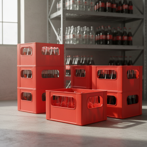 KS 950 Solid <b>Box</b> Durable Stackable 20 Bottles Plastic Beverage <b>Crate</b> for Storage of Soda and Beer - Product Image 3