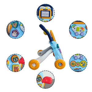 Trotteur multifonctionnel pour bébé, poussette d'éveil, trotteur évolutif avec planche d'activités éducatives précoce et musique - Product Image 3