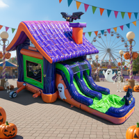 Château gonflable d'Halloween, animation de vampire et de fantôme, matériau PVC écologique, certifié CE, garantie de 3 ans, Halloween