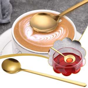 Cucharas de Acero Inoxidable para Espresso, Té, Café, Azúcar, Postre, Pastel, Helado, Sopa, Antipasto (Dorado) - Product Image 1