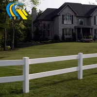 Trois rails non clim pas cher vinyle plastique PVC ferme chèvre clôture bétail clôture cheval mouton cerf blanc clôture pôle Pvc
