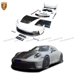 Lame de pare-choc avant/arrière, en Fiber de carbone, pour Porsche, couvercle de moteur, compatible avec le Style Gt3, 911, 992