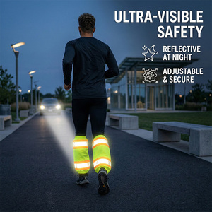 Polainas Reflectantes Impermeables y Transpirables con Cinta de Alta Visibilidad para Seguridad en Exteriores, Correr de Noche y Trabajos de Construcción - Product Image 3