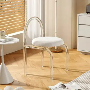 现代风格简约化妆椅化妆椅餐椅时尚透明适合卧室客厅办公室