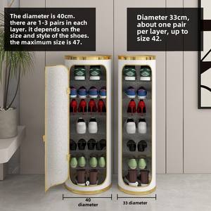 Mobile Contenitore per Ingresso Smart Home, Scarpiera di Lusso Leggero in Metallo, Alta, Verticale e Girevole per Piccoli Appartamenti - Product Image 5