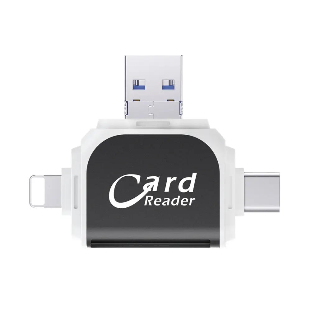 Kim loại 4in1 SD TF thẻ nhớ OTG Adapter r015 cho Iphone Android Linux USB A/8 pin/Micro/Loại C để SD TF Đầu Đọc Thẻ chuyển đổi