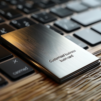 Cartes de visite professionnelles en métal noir et or de haute qualité, 0,8 mm, design personnalisé, carte en aluminium vierge pour gravure au laser
