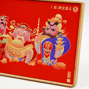 งานศิลปะโลหะทองเหลือง ของตกแต่ง ลายเทพเจ้าแห่งโชคลาภ 5 ทาง ภาพวาดศาสนาจีน ดีไซน์คุณภาพสูง - Product Image 6