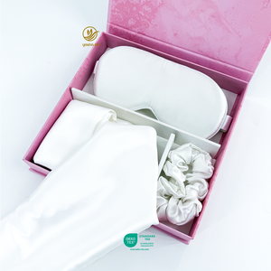 Ensemble cadeau de luxe brodé, boîte de rangement vintage personnalisable, <span class=keywords><strong>taie</strong></span> <span class=keywords><strong>d</strong></span>'<span class=keywords><strong>oreiller</strong></span> <span class=keywords><strong>en</strong></span> <span class=keywords><strong>soie</strong></span> de mûrier 22mm, motifs feuilles, animaux, dessins animés - Product Image 6