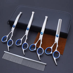 Gunting bulu binatang piaraan 6 dalam 1, Set alat cukur perawatan anjing baja tahan karat untuk anak anjing dan kaki anjing - Product Image 1