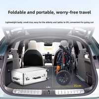 Fauteuil roulant inclinable antichoc en alliage d'aluminium, pliable, léger, portable, facile à transporter, avec frein à tirette linéaire pour personnes âgées et jeunes