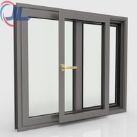 Ventanas Abatibles Modernas con Marco de PVC y Doble Acristalamiento, Ventanas Corredizas de PVC con Vidrio Tintado para la Construcción de Viviendas