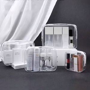 Free Sample Clear bsci Cosmetic Bag with Logo Small Mini Clear <b>Makeup</b> Organizer Clear Zipper Cosmetic <b>Case</b> with Organizer - Product Image 3