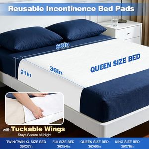 Protège-matelas réutilisables personnalisés avec ailes repliables, lavables et imperméables, pour l'<span class=keywords><strong>incontinence</strong></span> - Product Image 4