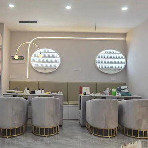 Kisen lumière luxe personnalisé couleur mesa para <span class=keywords><strong>manucure</strong></span> ongles table bureau double face <span class=keywords><strong>marbre</strong></span> <span class=keywords><strong>effet</strong></span> ongles tech bureau table et chaise ensemble - Product Image 5