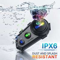 Intercom pour casque de moto, communication à deux personnes sur 800 m, appairage inter-marques, haut-parleur de 40 mm, IPX6, 25 h d'autonomie en conversation, 15 h d'autonomie en intercom