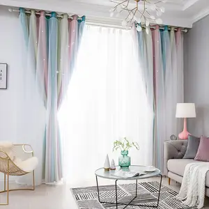 Apagón colorido encantador de La Plata de la cortina impresa material con las estrellas de la habitación de los niños rideaux