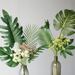 Plantas Verdes Artificiales de PU, Hojas de Palmera Tropical, Hojas de Monstera, Alta Simulación para Fotografía, Navidad, Año Nuevo, Halloween - Product Image 3