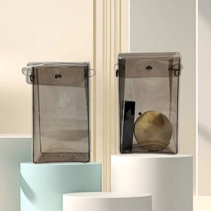 Pochette bouton holographique en PVC à imprimé personnalisé Pochette à fermeture boucle et crochet Sac transparent Cartoon Cosmétique portable de capacité moyenne - Product Image 1