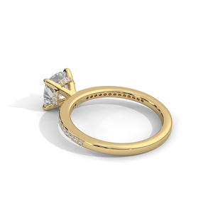 แหวนคู่แต่งงาน/หมั้น ดีไซน์วินเทจทองคำแท้สั่งทำพิเศษจาก RAAMAA พร้อมเพชรทรงคุชชั่นเพาะเลี้ยงในห้องปฏิบัติการ ได้รับการรับรองจาก IGI - Product Image 3