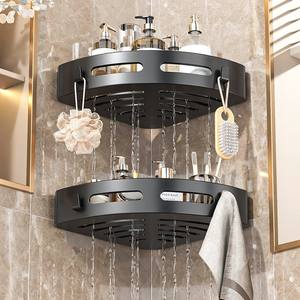 Estante de Almacenamiento Triangular para Baño, <span class=keywords><strong>Sin</strong></span> Perforaciones, Montado en la <span class=keywords><strong>Pared</strong></span>, para Baño, Lavabo, Ducha, Esquina - Product Image 2