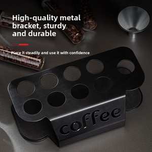 8 Tubos Herméticos para Almacenar Granos de <span class=keywords><strong>Café</strong></span> con Diseño Moderno y Minimalista, Soporte de Hierro Negro y Embudo para Cafetería en Casa - Product Image 4