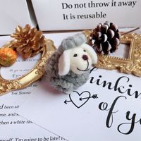 Feutre de laine fait à la main petits jouets en peluche dessin animé bouquet bricolage matériel poupées d'agneau bon mouton cadeaux de fête des enfants