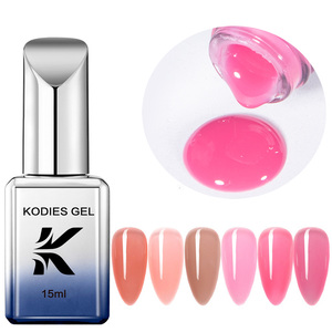 Gel KODIES Summer Ice semi-transparent style français, lampe LED, <span class=keywords><strong>manucure</strong></span> DIY, vente en gros OEM, flacon en verre cristal, gel <span class=keywords><strong>couleur</strong></span> pour ongles - Product Image 1