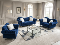 Ensemble de canapés en velours de luxe moderne, canapé deux places, canapé trois places, fauteuil individuel pour salon, différentes options de couleurs, design capitonné