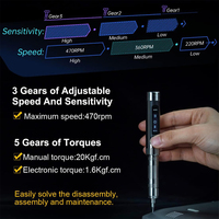 Mini tournevis électrique portable avec contrôle de mouvement intelligent S2 Bits pour la réparation d'appareil photo et d'ordinateur portable