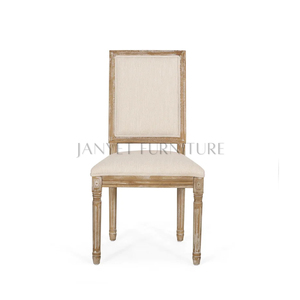 Chaises de salle à manger rectangulaires en bois Louis avec dossier rembourré et moelleux pour événements - Product Image 2