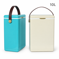 Glacière rigide portable 10L, maintien au froid 48 heures, seau à glace isotherme en acier inoxydable avec poignée pour camping en extérieur
