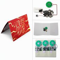 Carte de vœux audio préenregistrée pliable verticale avec musique pour anniversaire, célébration, fête, ou comme cadeau invité
