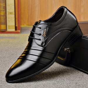 Luxurious Italian-style Office Career Men's Genuine <b>Leather</b> <b>Shoes</b> Pointed Toe Lace-Up Oxford Handcrafted Formal Wear Breathable - Product Image 1