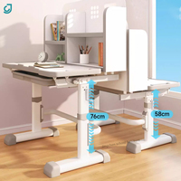 Ensemble Table et Chaise Jingchen à Hauteur Réglable pour Enfants et Étudiants avec Étagères, Bureau d'Étude Scolaire
