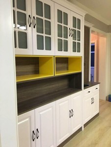 Elegant HOME Tall Farmhouse Wine Cabinet Corner <span class=keywords><strong>Bar</strong></span> Étagères à liqueur rotatives Porte de <span class=keywords><strong>grange</strong></span> réglable Gris lavé pour Home <span class=keywords><strong>Bar</strong></span> - Product Image 4