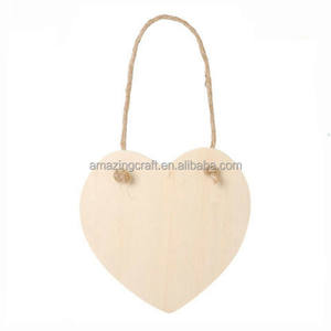 Cuore in legno paffuto in legno massello 3D carino ecologico con corda di iuta per la decorazione del segno appeso - Product Image 4