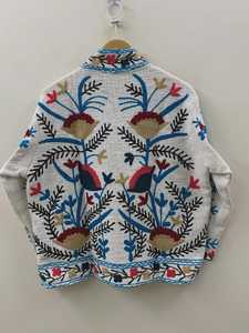 Handcrafted TNT Cotton Suzani Embroidered Animal Print Bohemian Winter Breathable <b>Jacket</b> & Spring Coat for <b>Women</b> - Product Image 2