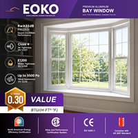 Système de fenêtre en baie EOKO sur mesure avec panneaux centraux fixes et vitrage Low-E, fenêtre en baie fixe pour la conception des murs extérieurs de villas de luxe