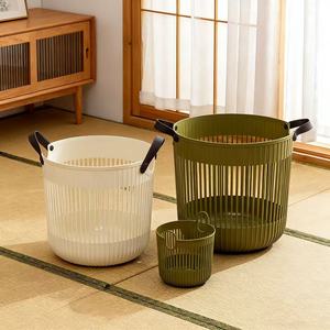 Laundry <b>Baskets</b> Round Durable Clothes Organizer Storage <b>Basket</b> For Bathroom Household Use - Product Image 1