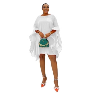 Elegante Vestido de Gasa Estilo Europeo Americano de Secado Rápido, Silueta Lápiz Holgada, de Una Pieza - Product Image 1