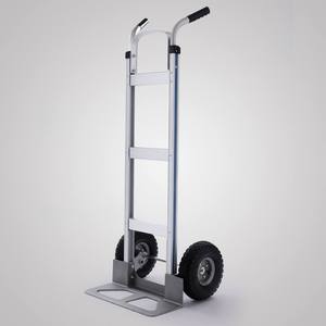 Aluminum Hand <b>Cart</b> 2 Wheel Platform Trolley Durable Utility Dolly for Moving Warehouse Transport Silver Metal Structure - Product Image 5