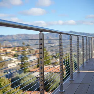 Popular Stainless Steel Balcony Black Wired Deck Railing And Stair Wire Deck Railing Design Post