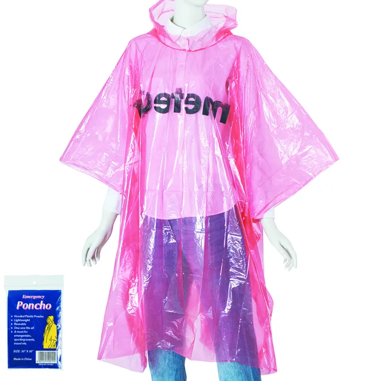 Wholesale Disposable PE Rain poncho Rain coat Raincoat Cheap Price