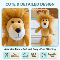 Porte-clés en peluche lion mignon, prêt à être expédié, pendentif animal de la jungle, breloque de sac, accessoire Kawaii CE EN71