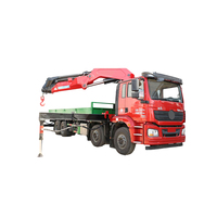 Sertifikasi CE ISO Shacman Delong Truk Derek 24 Ton 8x4 dengan Knuckle Boom Hydraulic Loader