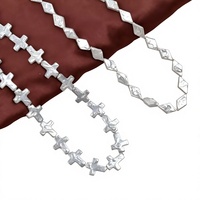 Perles en nacre naturelle blanches irrégulières en forme de croix de diamant, accessoires de bijoux DIY
