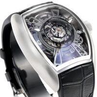 Montre mécanique manuelle de haute précision pour homme, de qualité supérieure, squelette, étanche, argentée, lumineuse, avec tourbillon central
