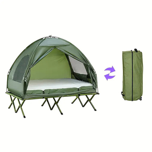 Lit de camp pliable léger pour l'extérieur, tente de camping à poteaux <span class=keywords><strong>en</strong></span> aluminium, double couche, hors sol, pour la pêche - Product Image 1